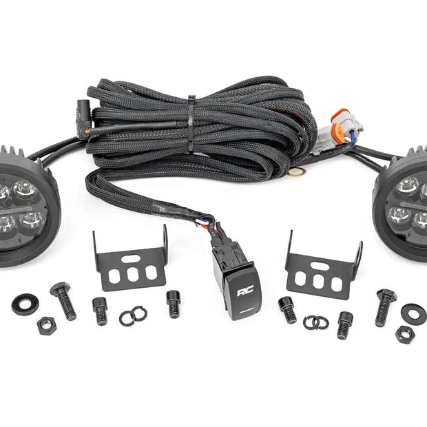 Rough Country Black Series Round LED Light Pair 3.5inch Amber