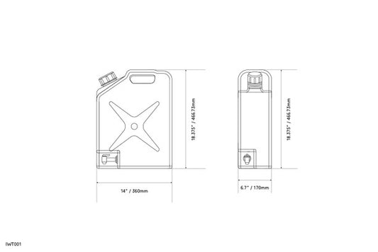 IRONMAN 20L PLASTIC JERRY CAN WATER TANK - 5 GAL