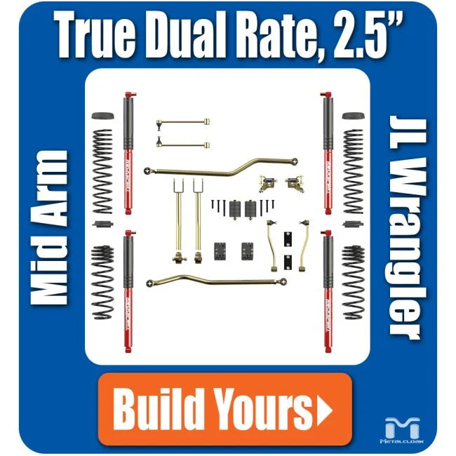 Metal Cloak Jeep JL Wrangler 2.5" True Dual Rate Lift Kit