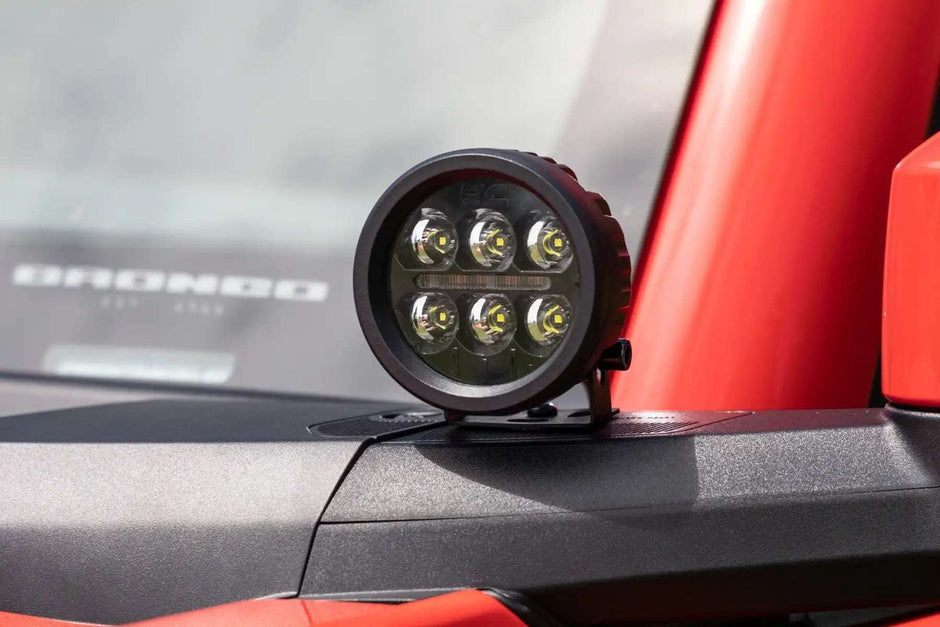 Rough Country Black Series Round LED Light Pair 3.5inch Amber