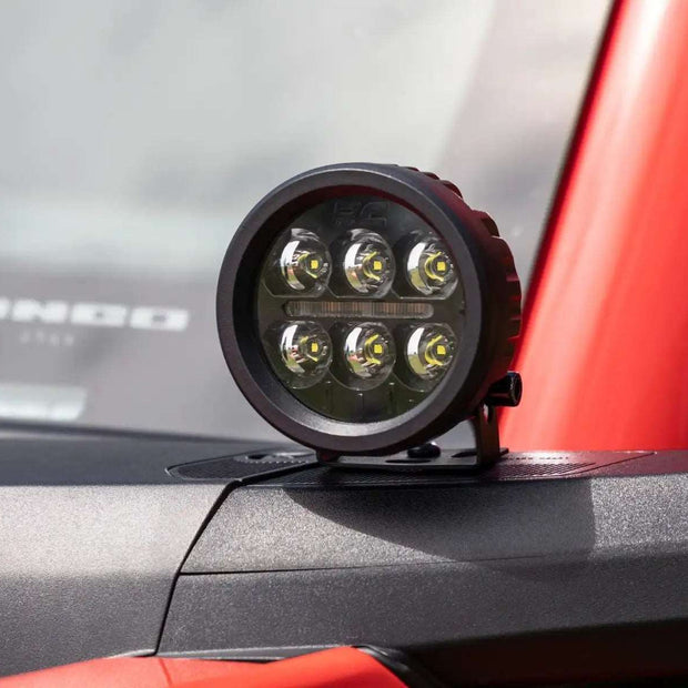 Rough Country Black Series Round LED Light Pair 3.5inch Amber