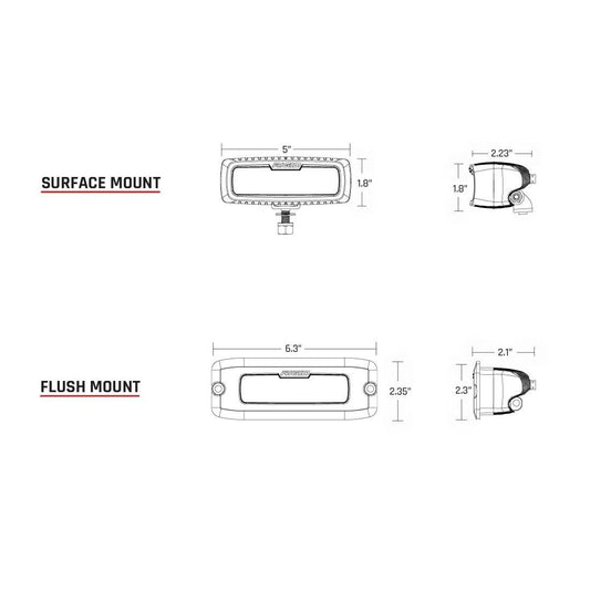 Rigid SR-Q Series Pro Spot Diffused Midnight Surface Mount (Pair)